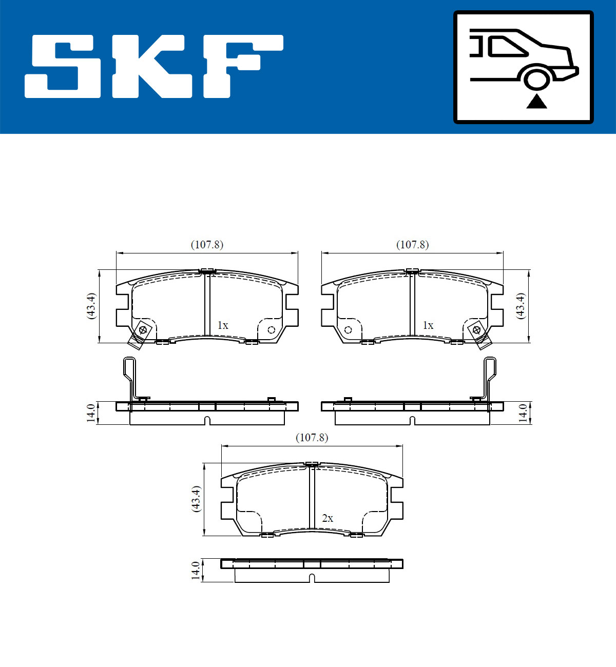 Set placute frana,frana disc VKBP 90571 A SKF
